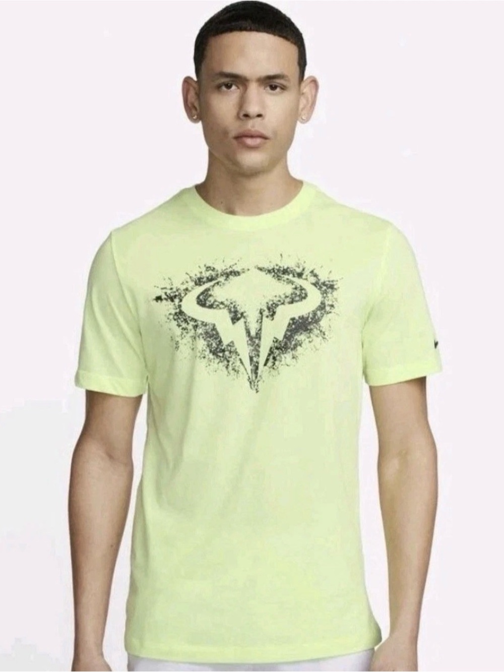 Nike Mens Rafa Nadal Bull Shirt Mens 2XL Green Dri-FIT Tennis Graphic Comfy Tee